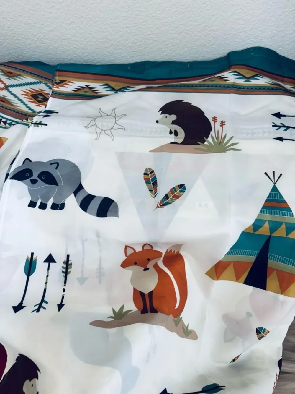 Woodland Forest Animals Aztec Tribal Shower Curtain